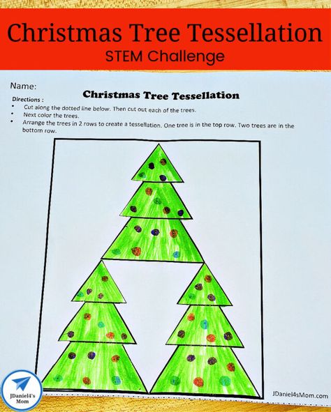 Christmas Tree Tessellation STEM Challenge - JDaniel4s Mom Christmas School Crafts, World Printable, New Years Eve Traditions, Candy Cane Reindeer, Experiments For Kids, Traditions Around The World, Classroom Strategies, Stem Challenge, Chemistry Lessons