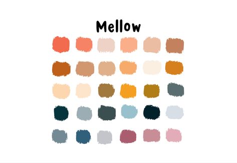 Mellow Colors Colour Palettes, Youthful Color Palette, Procreate Palettes, Modern Geometric Quilt, Procreate Palette, Boho Colors, Mellow Colors, Eclectic Cottage, Geometric Quilt