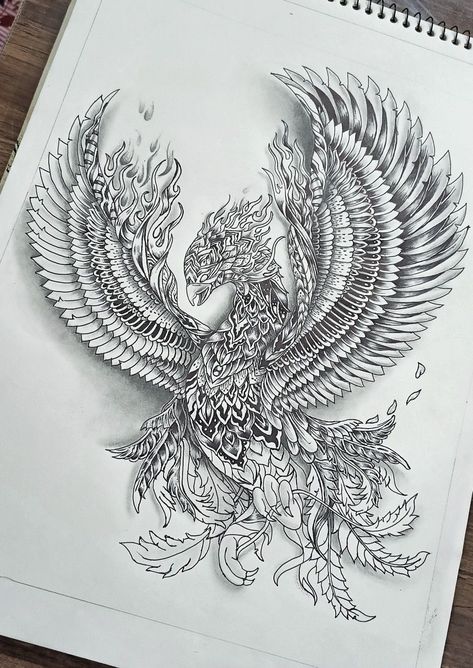 Phoenix Mandala, Flying Phoenix Tattoo, Most Beautiful Tattoos, Shoulder Movement, Phoenix Tattoos, Flying Tattoo, Dragon Sketch, Animal Canvas Art, Mandala Art Lesson