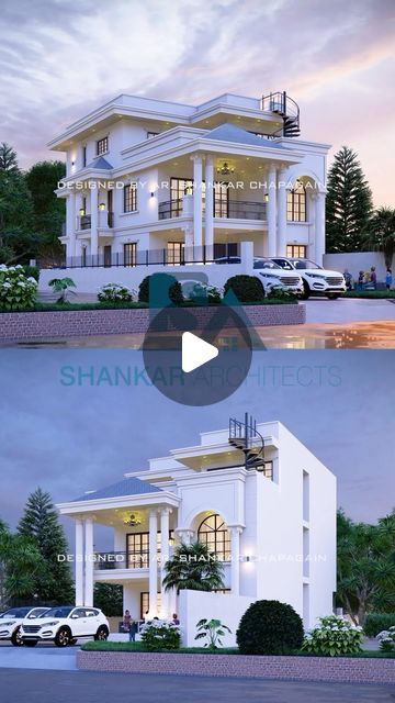 Shankar Chapagain on Instagram: "2.5 Storey Neo Classical House at Tilotamma  . . . . . . #shankar_architects #classicalhouse #neoclassicalarchitecture #neoclassicalhouse" House Design 3 Storey, Neo Classical Architecture, Neoclassical House, 3 Storey House, 3 Storey House Design, Classical House, 2 Storey House Design, 2 Storey House, Neo Classical