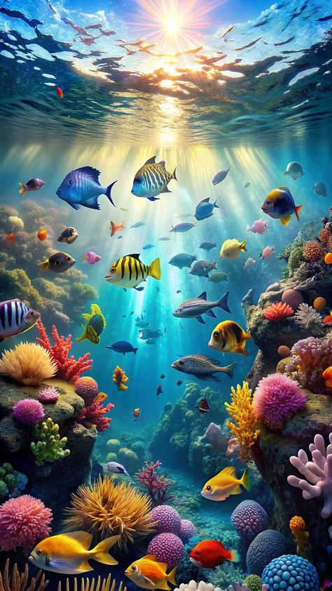 Watch Screensaver, Aquarium Wallpaper, Aquarium Live Wallpaper, Underwater Wallpaper, Fish Background, Wildlife Illustration, Sea Creatures Art, Paradise Wallpaper, Sea Life Art