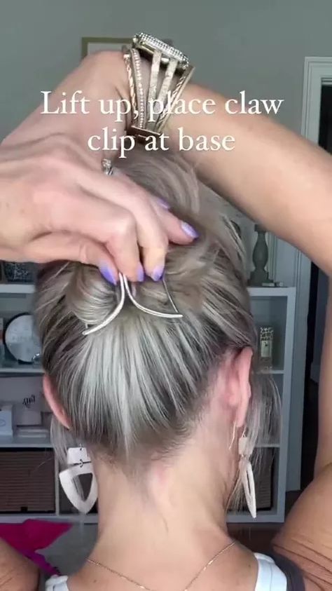 Hair Updos For Thinning Hair, Cute Updos For Thinning Hair, Medium Length Hairstyle For Fine Hair, How To Do A Hair Clip Updo, Pull Up Hairstyles For Short Hair, Updo Tutorial For Short Hair, Hair Clips Style For Short Hair, Hair Accessories For Thinning Hair, Ways To Put Up Hair