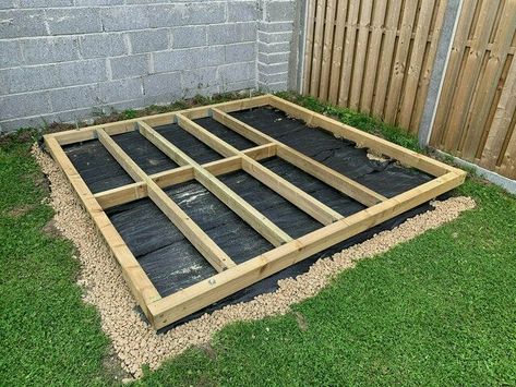 Our Shed bases are made with Heavy Duty Materials. Our Shed Bases raise garden shed few inches from the ground to prevent it from sodden soil & Water Damage. Shed Skirting, Shed Flooring Ideas, Shed Skirting Ideas, Shed Flooring, Shed Foundation, Concrete Sheds, Diy Pole Barn, Pallet Deck Diy, Diy Foundation