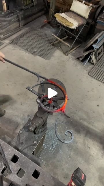 Innovation Forge on Instagram: "-Scrollwork-
A jump weld and bending of some of the scroll assemblies.

Since I’m making a stack of these I use the @evolutionpowertools_usa miter saw to trim the parts to length after the previous welds and make the scarf at the same time. 

Since I only have two hands and the parts are big I jump weld on the powerhammer so I can hold both ends. 

The jig was created specifically for this project by hand, and is key to being efficient when you are making more then two matching scrolls. 

#craft #trade #smith #blacksmiths #ferreiro #demirci #seppä #fabbro #metalartist #ferronnerie #forgeron #smed #smide #Schmieden #blacksmithart
#herrero #herreriaartistica #ornamentaliron" Miter Saw, Blacksmithing, Bending, Will Smith, Bend, Two Hands, Trim, Key, Instagram