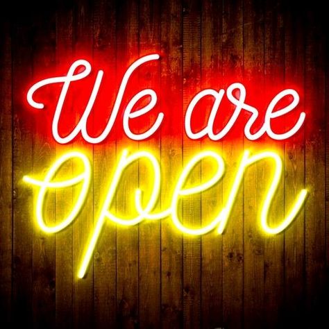 We're Open Sign, Now Open Sign, We Are Open Sign, Support Small Business Quotes, Neon Flex Led, Neon Open Sign, We Re Open, Were Open, Money Wallpaper Iphone