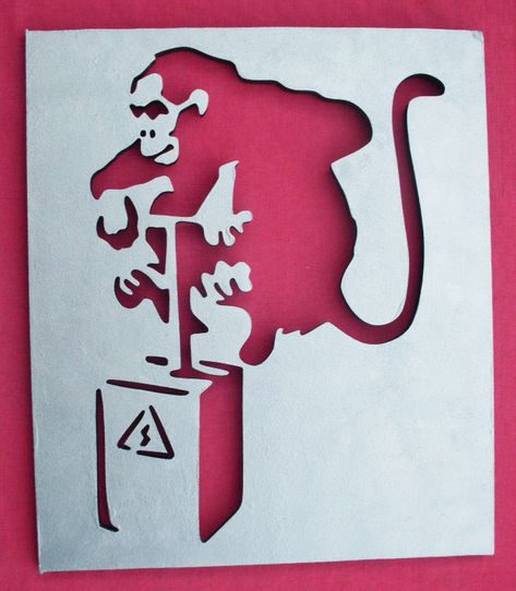 Stencil Graffiti Art, Graffiti Stencil Template, Anarchism Art, Banksy Stencil, Banksy Monkey, Graffiti Stencil, Stencil Street Art, Spray Paint Stencils, Stencil Graffiti