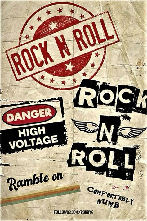 Rock N Roll Stickers, Rock N Roll Aesthetic Wallpaper, Rock Guitar Aesthetic, Wallpaper Rock And Roll, Rock And Roll Wallpaper, Rock N Roll Wallpaper, Vintage Rock And Roll Aesthetic, Rock N Roll Poster, Rock And Roll Posters