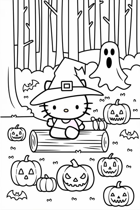 Hello Kitty Halloween Coloring Pages Hello Kitty Halloween Coloring Pages, Hello Kitty Coloring Pages Printable, Hello Kitty Coloring Pages, Halloween Hello Kitty, Scary Coloring Pages, Halloween Coloring Pages Printable, Cute Halloween Coloring Pages, Hello Kitty Colouring Pages, Hello Kitty Printables