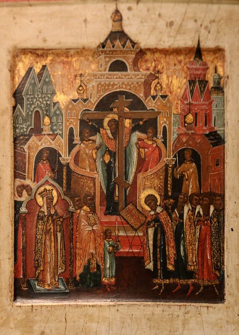 Exaltation of the Holy Cross | "O wonderful cross, upon whos… | Flickr Exaltation Of The Holy Cross, Mount Calvary, Emperor Constantine, Russian Icons, Holy Cross, St Helena, The Emperor, The Cross, Washington Dc