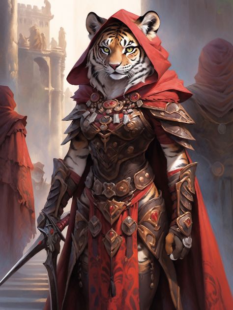 Tiger Tabaxi Female, Anthro Jaguar, Werecat Female, Tabaxi Paladin, Tabaxi Barbarian, Tabaxi Fighter, Tabaxi Dnd, Female Tiger, Dnd Paladin