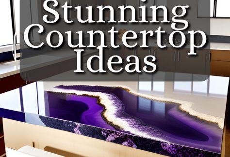 7 Stunning Epoxy Countertop Ideas That Will Transform Your Kitchen Resin Countertops Kitchen Counters, Resin Countertops Diy, Epoxy Bar Top Ideas, White Epoxy Countertop, Epoxy Countertops Diy, Epoxy Countertop Ideas, Diy Granite Countertops, Diy Epoxy Countertop, Stunning Countertops