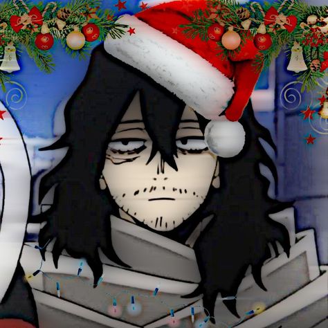 Aizawa Shouta Pfp, Chibi Aizawa, Mha Christmas Pfp, Mr Aizawa, Aizawa Shouta Icon, Christmas Mha, Aizawa Pfp, Miss Joke, Mha Christmas