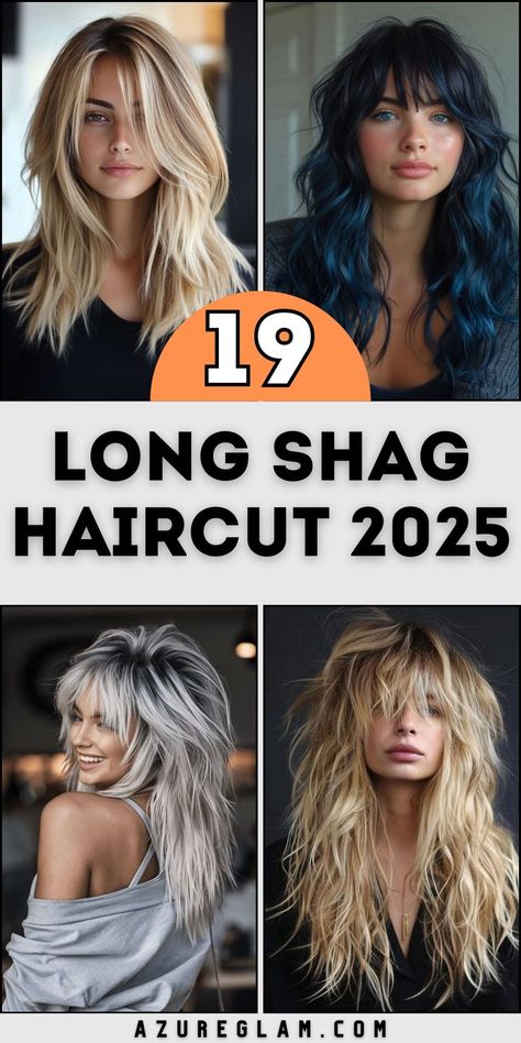 Achieve a timeless look with 19 long shag haircut ideas for 2025, showcasing choppy layers, curtain bangs, and side parts. Perfect for fine or straight hair, these styles enhance natural volume and movement effortlessly. Inspired by Korean, French, and Indian trends, these shags are designed for women seeking a modern, versatile look. Add messy waves or a sleek ponytail for added flair, and opt for hair extensions to create dramatic volume. Shag Hairstyles For Fine Hair, Bangs And Curtain Bangs, Bangs Choppy Layers, Long Layered Hair With Side Bangs, Indian Trends, Long Shag Hairstyles, Modern Shag Haircut, Long Hair Trends, Long Shag Haircut