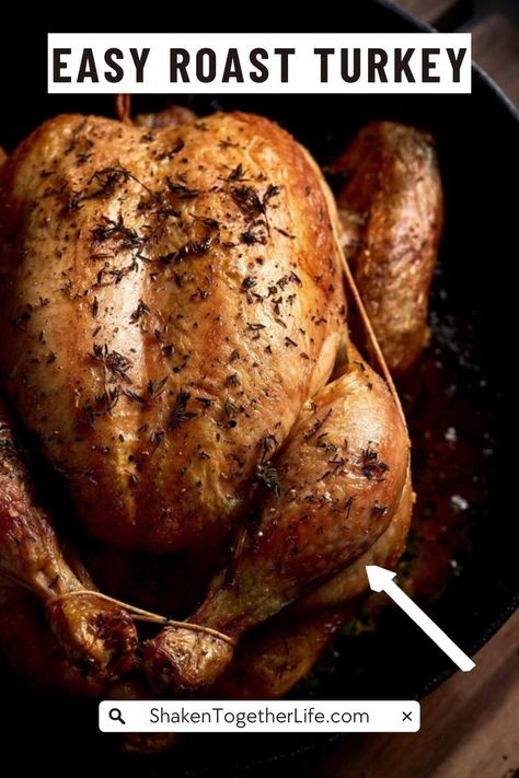 This easy classic roasted Thanksgiving turkey boasts a golden, crispy skin and tender meat, infused with rosemary and garlic for a holiday dish that will wow your guests. This beginner-friendly easy recipe will ensure perfect results every time. Easy Roasted Turkey, Roasted Thanksgiving Turkey, Broccoli Salad With Cranberries, Roast Turkey Recipes, Buttered Vegetables, Tender Meat, Easy Turkey, Holiday Side Dishes, Sweet Potato Casserole