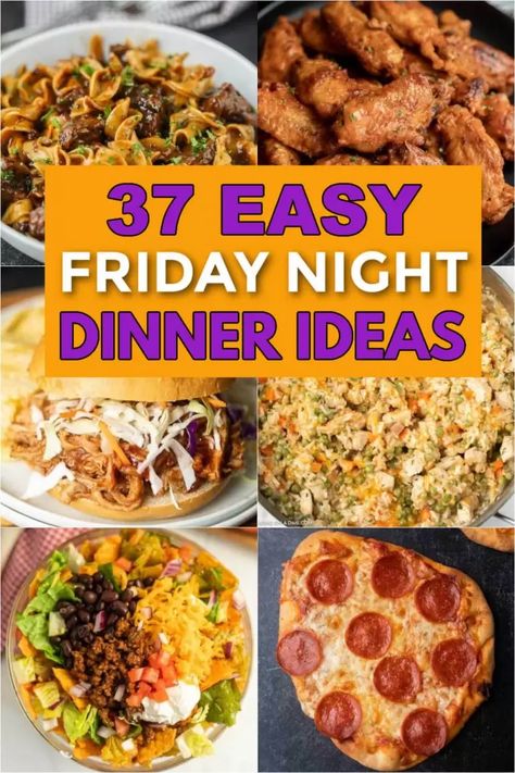 Everyone will enjoy these delicious and easy Friday night dinner ideas. These quick and fun dinner recipes are perfect for a laid back family night. 37 easy recipes. These are the best family friendly recipes that is great for kids too! #eatingonadime #easydinners #fridaynightdinners #easyrecipes Fun Friday Night Dinner Ideas, Easy Friday Night Dinner, Easy Friday Night Dinner Ideas, Friday Night Dinner Ideas, What To Cook For Dinner, Saturday Dinner, Ground Beef And Cabbage, Friday Dinner, Fun Dinner