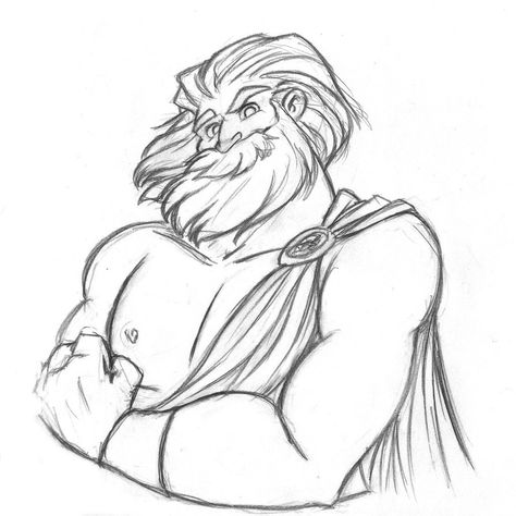 Zeus Drawing Easy, Zeus Drawing, Ancient Greek Gods, Character Drawings, Greek Gods And Goddesses, Drawing Heads, Drawing Simple, Sketches Easy, Easy Drawing