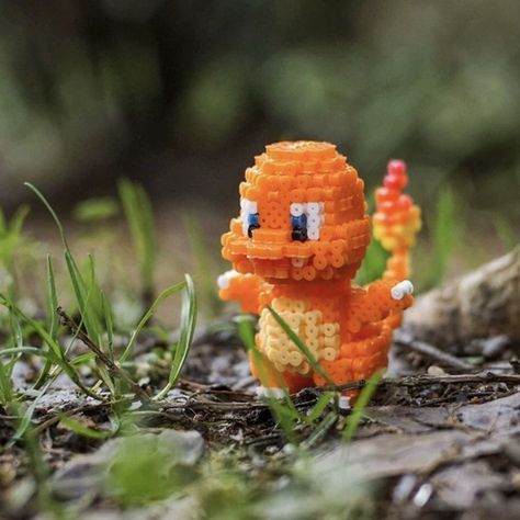 35 Pokémon Perler Bead Patterns, Designs and Ideas Charmander Perler Beads, Perler Bead Patterns 3d Easy Pokemon, Charmander Perler, Perler Bead Pokemon Patterns, Pokemon Ornaments, Hama Beads Pokemon, Perler Beads 3d, Rayquaza Pokemon, Diy Pokemon