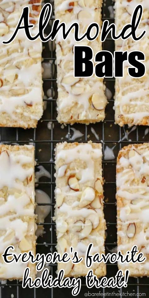 Almond Shortbread Bars, Almond Bars Recipe, Gifts For Tennis Players, Almond Torte, Almond Bar, Almond Desserts, Almond Pastry, Sweets Bar, Almond Bars