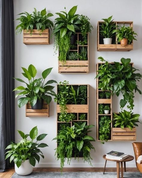 Indoor Planter Box, Green Wall Design, Artificial Green Wall, نباتات منزلية, Plant Wall Decor, Vertical Planter, Tall Planters, Walled Garden, Pallet Garden