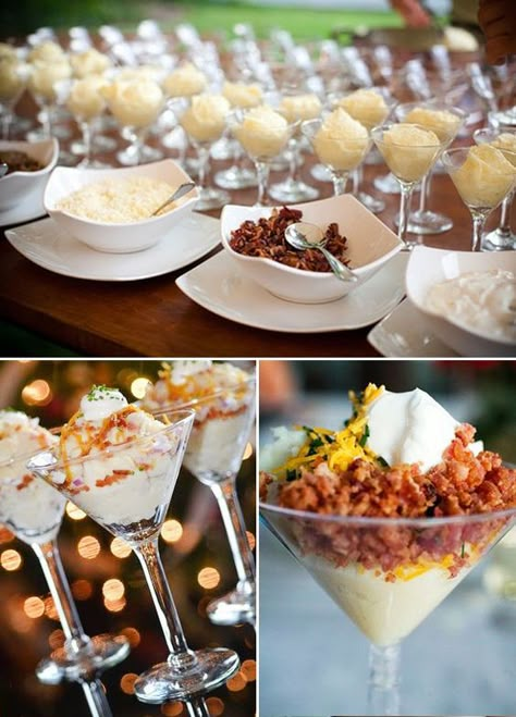 Ideas Para Catering, Boho Wedding Food, Mashed Potato Bar, Wedding Food Bars, Foodie Wedding, Wedding Buffet Food, Wedding Food Stations, Potato Bar, Wedding Appetizers