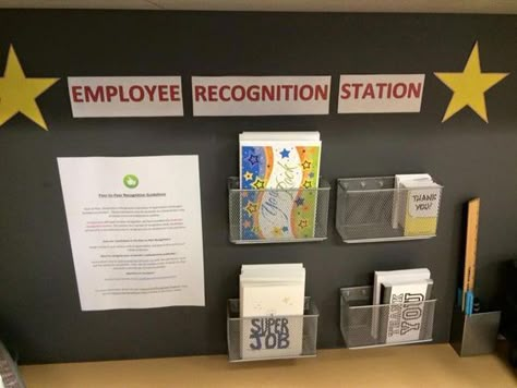 Employee Recognition Board, Recognition Board, Employee Appreciation Board, Employee Engagement Activities, Work Incentives, Work Team Building, Incentives For Employees, Recognition Ideas, Teacher Morale