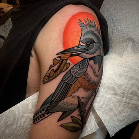 Belted Kingfisher Tattoo, King Fisher Tattoo, Stay Humble Tattoo, Humble Tattoo, Kingfisher Tattoo, Belted Kingfisher, Thing To Draw, King Fisher, Tattoos Art