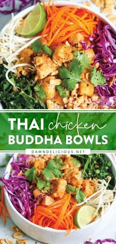 Nutritious Bowls, Chicken Buddha Bowls, Simple Peanut Sauce, Chicken Buddha Bowl, Bowls Healthy, Buddha Bowls Recipe, Bowls Recipes, Healthy Bowls Recipes, Power Bowls