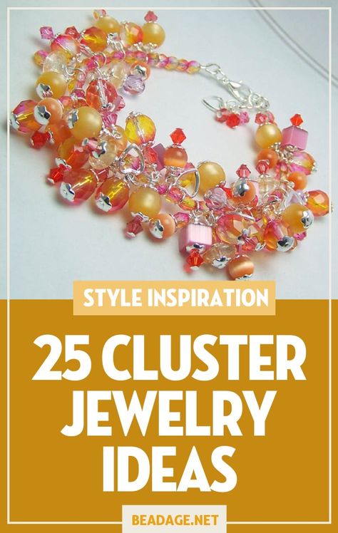 Cluster Earrings Tutorial, Cluster Necklaces, Diy Jewelry Making Ideas, Chip Bead Jewelry, Free Jewelry Making Projects, Cluster Jewelry, Christmas Jewelry Diy, Handcrafted Beaded Jewelry, Keeping Busy