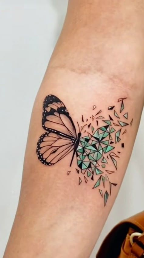 Butterfly Floral Tattoo, Geometric Butterfly Tattoo, Metamorphosis Tattoo, Tattoo Lily, Cover Up Tattoos For Women, 2023 Tattoo, Unique Butterfly Tattoos, Geometric Mandala Tattoo, Inspo Tattoo