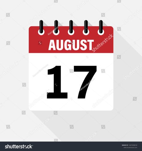 August 17. Vector flat daily calendar icon. Date and time, day, month. Holiday. #Ad , #AD, #flat#daily#calendar#August Calendar August, August Calendar, 17 August, Calendar Icon, 17 Agustus, Daily Calendar, Date And Time, Birthday Stickers, August 17