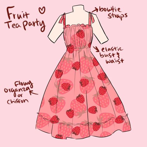 Dragon fruit, raspberry, strawberry, or grape? I have 2/3 samples done that I ordered. Sample #2 has some mistakes and needs to be fixed… | Instagram Strawberry Clothes Drawing, Strawberry Outfit Drawing, Mushroom Outfit Drawing, Strawberry Outfit, Clothing Sketches, Dress Design Drawing, Drawing Anime Clothes, Clothing Design Sketches, Dress Design Sketches