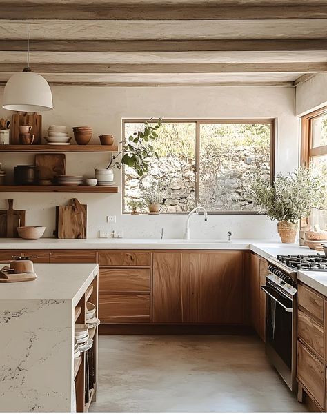 Floating Shelves In Kitchen, Shelves In Kitchen, Kitchen Floating Shelves, Floating Shelves Kitchen, Kitchen Bathroom Remodel, In Kitchen, Kitchen Shelves, Kitchens Bathrooms, Modern Kitchen