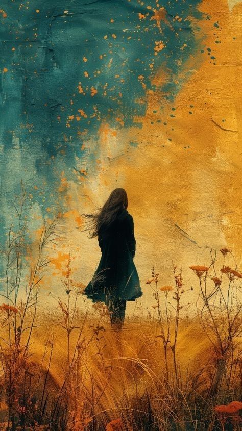 Wide Painting Ideas, Shadow Painting Silhouettes, Dreamy Art Painting, Me As A Painting, Best Painting Ever, Autumn Artwork, Best Paintings, Vibrant Wallpaper, Art Painting Landscape