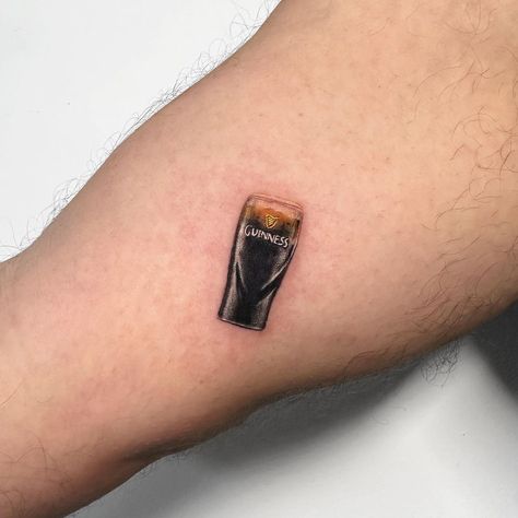 Pint Of Guinness Tattoo, Guinness Pint Tattoo, Guiness Tattoos, Guinness Tattoo, Beer Tattoo Ideas, Beer Tattoo, Beer Tattoos, Guinness Beer, 3d Tattoos