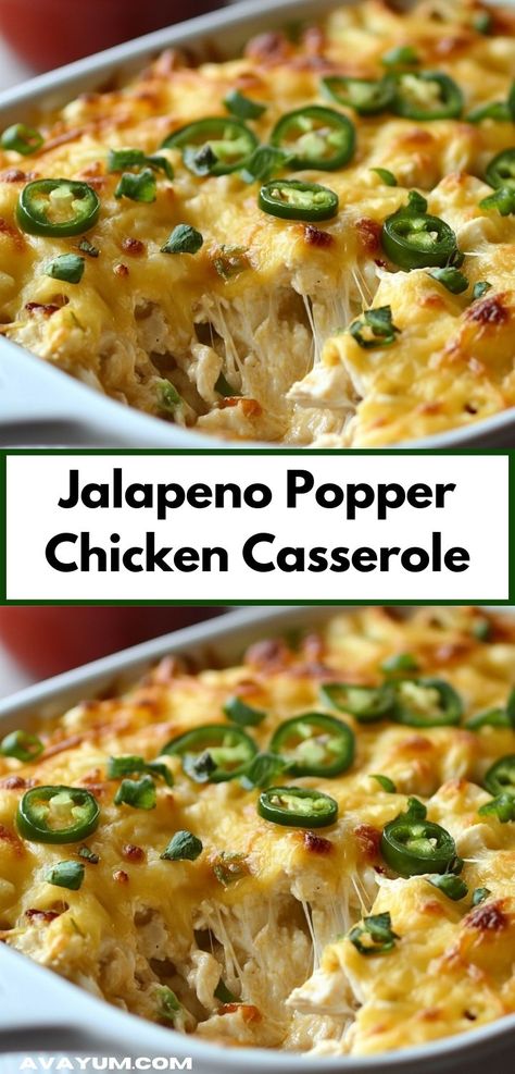 Craving a quick and delicious meal? Our Jalapeno Popper Chicken Casserole is your answer! With minimal prep time and simple ingredients, this dish makes for an effortless weeknight dinner that everyone will love. Chicken Casserole Recipes Easy, Casserole Recipes With Ground Beef, Jalapeno Popper Chicken Casserole, Popper Chicken Casserole, Casserole Recipes Easy, Casserole Recipes For Dinner, Casseroles Recipes, Creamy Chicken Casserole, Popper Chicken