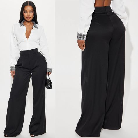 Boss lady wide leg trouser Sizes- xs-3x Price- 50k N.B- prices are subject to change due to the unstable exchange rate Brand- FASHIONNOVA Dm/Whatsapp to order ————————————— #abujaboutique #abujababes Official Trousers For Ladies, Official Outfits For Women, Bas Large, Boss Chic, Trousers Women Wide Leg, Boss Outfit, Style Pantry, Exchange Rate, Corporate Outfits