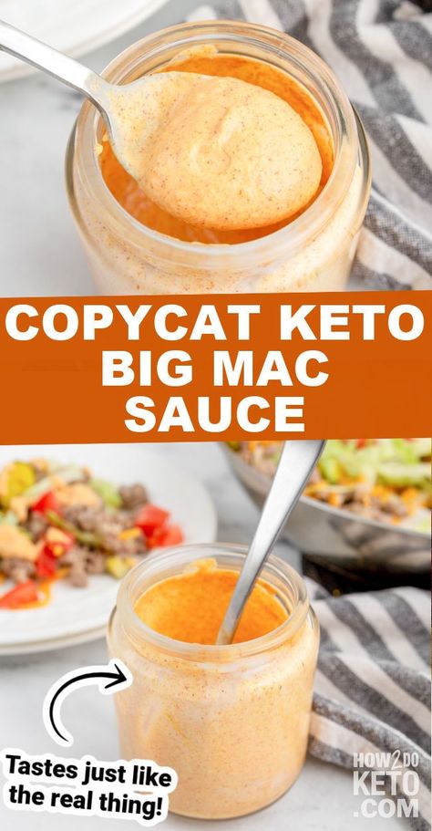 To give any burger a delicious, Keto-friendly twist, add some sugar-free Big Mac sauce. It’s even more delicious than the original burger sauce! Mac Sauce Recipe Keto, Keto Big Mac Sauce, Low Carb Mcdonalds, Keto Receipts, Keto Mcdonalds, Keto Gravy, Bic Mac, Keto Big Mac, Keto Sauce