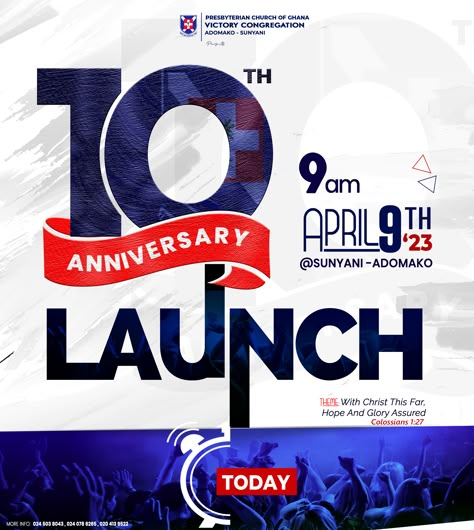 Event Launch Poster, Anniversary Social Media Post Design, Anniversary Flyer Design Ideas, Launch Event Poster, Church Anniversary Poster, Launch Flyer Design, Launch Poster Design, Church Anniversary Flyer Design, Launching Poster