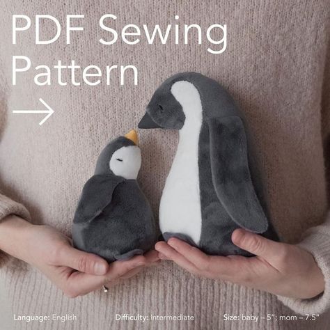 Penguin Sewing Pattern, Diy Plushies, Penguin Toy, Sewing Soft Toys, Penguin Species, Penguin Pattern, Toy Maker, Baby #5, Baby Penguins