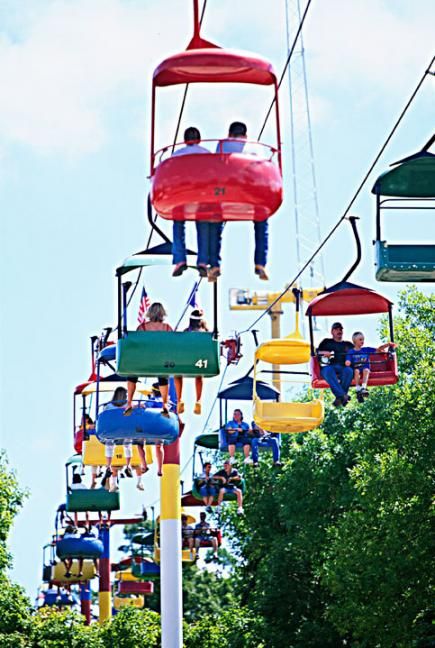 This end-of-summer pilgrimage celebrates Iowa's farm heritage within an increasingly cosmopolitan Des Moines. The Iowa State Fair is 11 days of farm animals (the Big Boar!), midway rides, blue-ribbon prizes, a butter cow, crazy contests, live music and fried food on a stick (deep-fried Snickers bars!). The fair's 400 acres can be overwhelming; navigate the sprawl by using free downloadable walking tours from the fair website. For a view above the crowds, relax for a few minutes on the Sky Glider Fried Snickers, Things To Do In Iowa, Food On A Stick, Iowa Farms, Fair Rides, Iowa State Fair, Find Your Dream Job, Perfect Job, Midwest Living