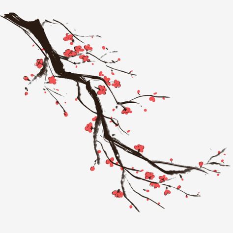 illustration,plant,flower tree,flower,red plum,plum blossom,flower branch,ink,traditional chinese painting,flower clipart,plant clipart,chinese clipart Japanese Plum Tree, Plum Blossom Painting, Chinese Clipart, Tree Branch Tattoo, Branch Illustration, Chinese Tree, Chinese Painting Flowers, Chinese Plants, Japanese Flower Tattoo