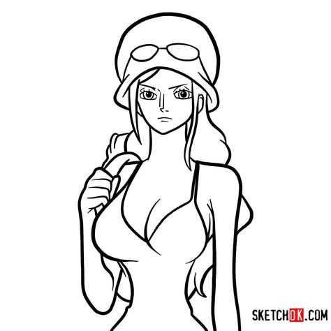 How to draw Nico Robin | One Piece Drawing One Piece Characters, Robin Sketch One Piece, Robin Drawing One Piece, How To Draw One Piece Characters, How To Draw One Piece, One Piece Characters Drawing, One Piece Easy Drawing, One Piece Desenho Facil, One Piece Sketch Drawing