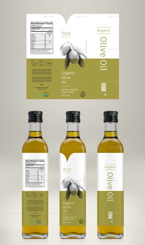 Olive Oil, Sesame Oil & Flax Oil Label Preview - GraphicRiver Cooking Oil Packaging, Olive Oil Label, Olive Oil Bottle Design, Olive Oil Brands, Oil Label, Olive Oil Packaging, Oil Packaging, Bottle Label Template, Aesthetic Memes