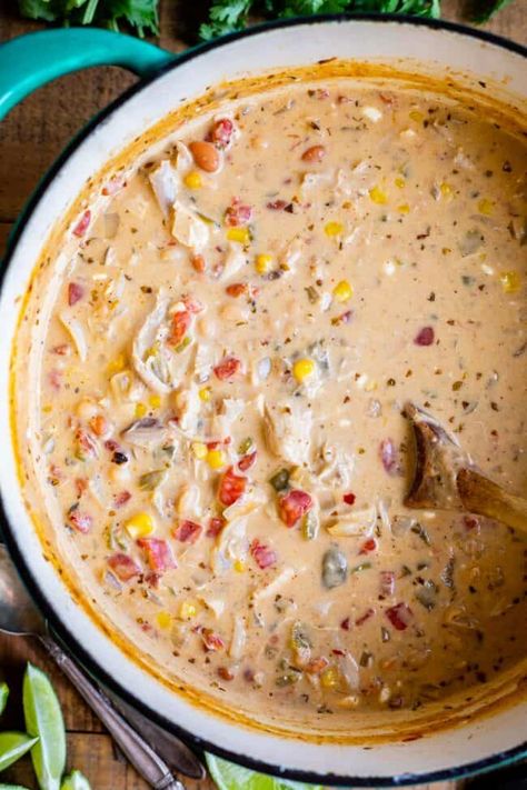 White Chicken Chili Small Batch, White Chicken Chili Sour Cream, White Chicken Chili With Bacon, Southern Living White Chicken Chili Recipe, Chicken Queso Chili, White Buffalo Chicken Chili, Award Winning White Chili, Easy White Chicken Chili Instant Pot, The Best Chicken Chili Recipe