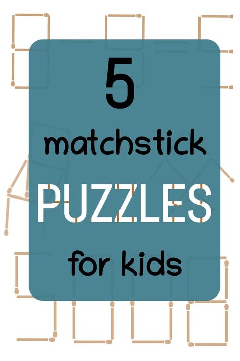 Engage your kids in some lateral thinking puzzles using matchsticks. Don't have a matchstick ? No Worries, you can use pretzel sticks, toothpicks or twigs from your garden. Give this activity a try and your kids will have a blast Mind Games For Kids, Lateral Thinking Puzzles, Diy Experiments, Matchstick Craft, Simple Paper Crafts, High School Art Lesson Plans, Coordinate Graphing, Stem Activities For Kids, Lateral Thinking