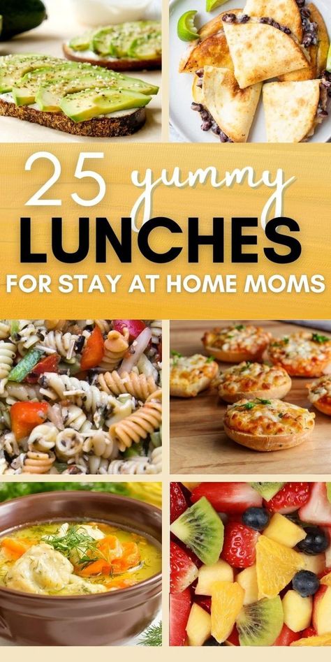 Easy Lunch Ideas For Stay At Home Moms, Healthy Lunch Ideas For One Person, At Home Lunches For Adults, Lunch Ideas At Home Meals, Easy Lunches To Take To Work Picky Eaters, Work From Home Lunch Ideas Healthy, Easy Lunches For Family, Easy Lunches For Stay At Home Moms, Lunch Ideas For Busy Moms