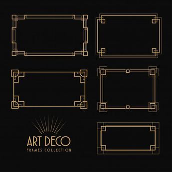 Art Deco Border, Art Deco Frames, Art Deco Borders, Motif Art Deco, Border Designs, Ornament Frame, Free Vectors, Drawing Tutorials, Art Deco Design