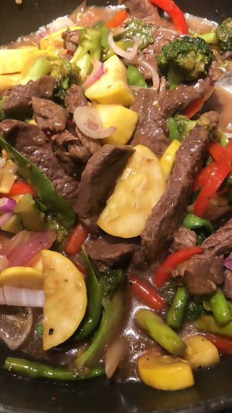 Steak and Veggie STIR FRY | Nguyen is Dinner Mignon Steak, Filet Mignon Steak, Sliced Steak, Stir Fry Dishes, Stir Fry Sauce, Veggie Stir Fry, Medium Rare, Just Eat It, Sugar Snap Peas