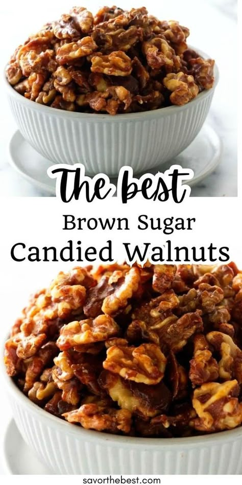 Brown Sugar Candied Walnuts are destined to become your new favorite snack! With just a few simple ingredients and a mere 5 minutes of your time, you’ll have a treat that’s perfect for any occasion. Whether you’re hosting a party or just craving something sweet and crunchy, these candied walnuts will not disappoint. So gather your ingredients and get ready to indulge in the irresistible aroma and taste of homemade Brown Sugar Candied Walnuts. Candy Walnuts Recipe Easy, Sugar Walnuts Recipe, Spiced Walnuts Recipe, Candied Walnuts For Salad, Candied Walnut Recipe, Homemade Brown Sugar, Spiced Walnuts, Glazed Walnuts, Salad Topping