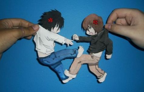 Paper Child, Anime Paper, Paper Cutouts, L Lawliet, Living Art, L And Light, Paper Cutout, I Love Anime, Note Paper